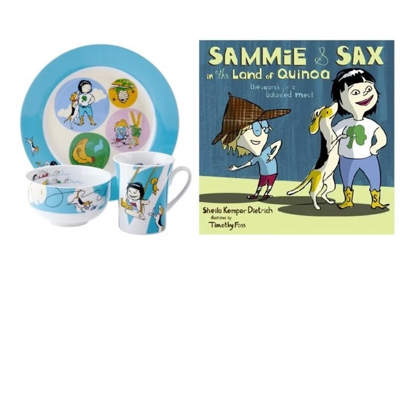 Sammie and Sax Kidliga Other - Sammie & Sax Kidliga Childrens 3 Piece Porcelain Place Setting & Book by LivLiga